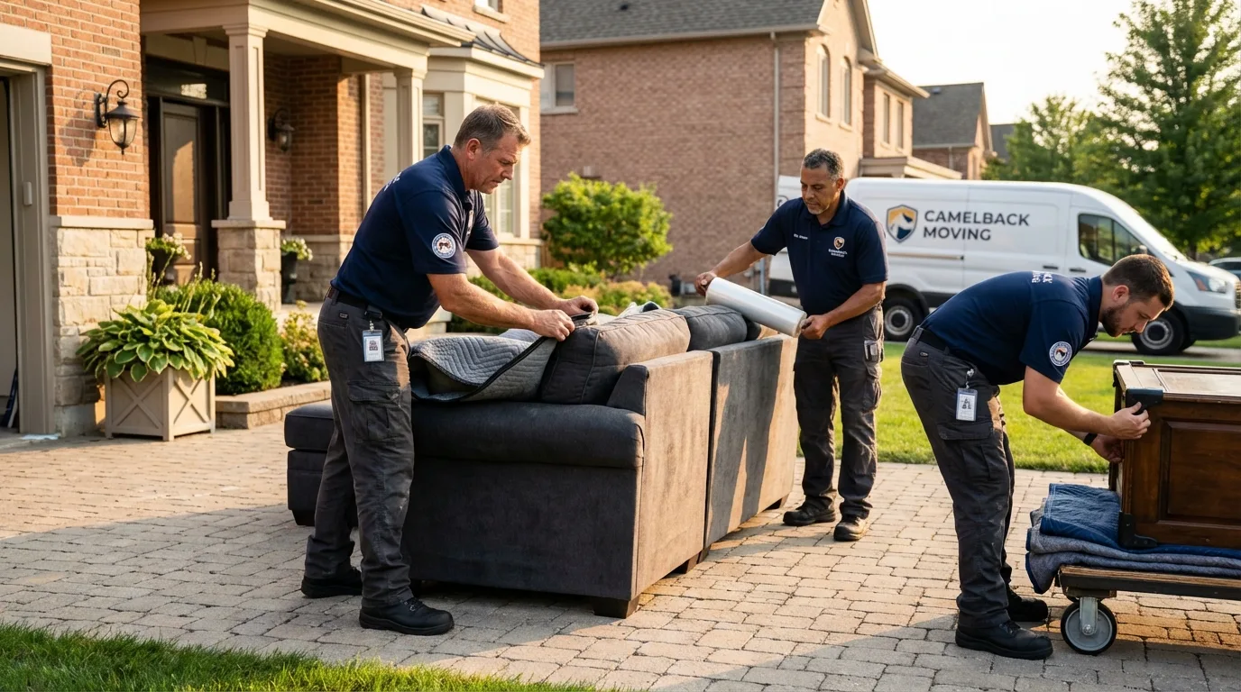 Large estate moving crew wrapping furniture in Alexandria, VA