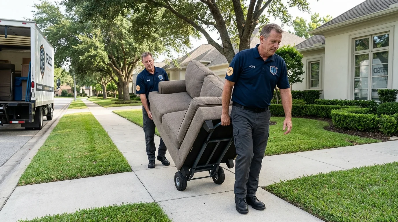 Local residential moving crew loading furniture in Alexandria, VA